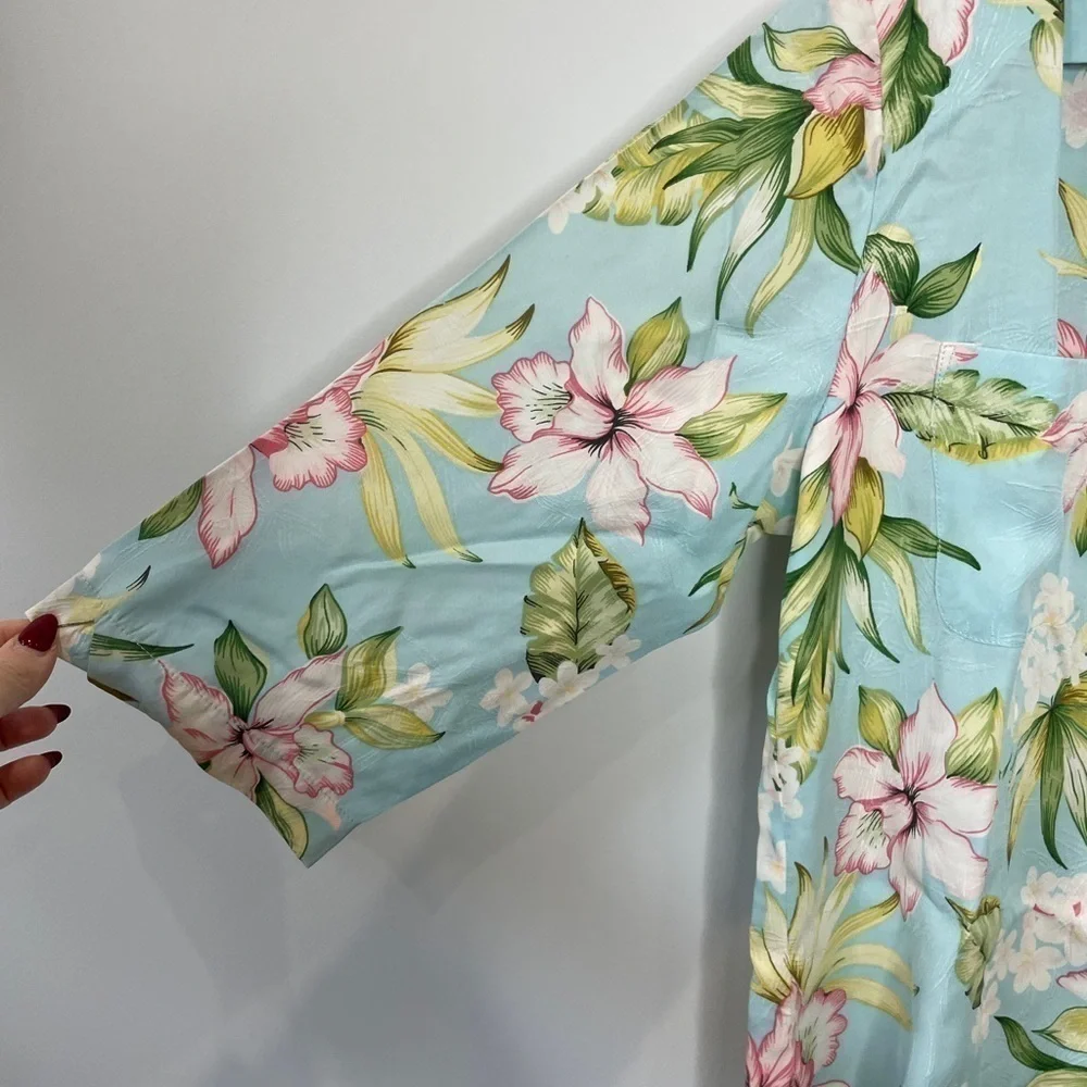 What if…? Floral Padded Shoulders Blue Top